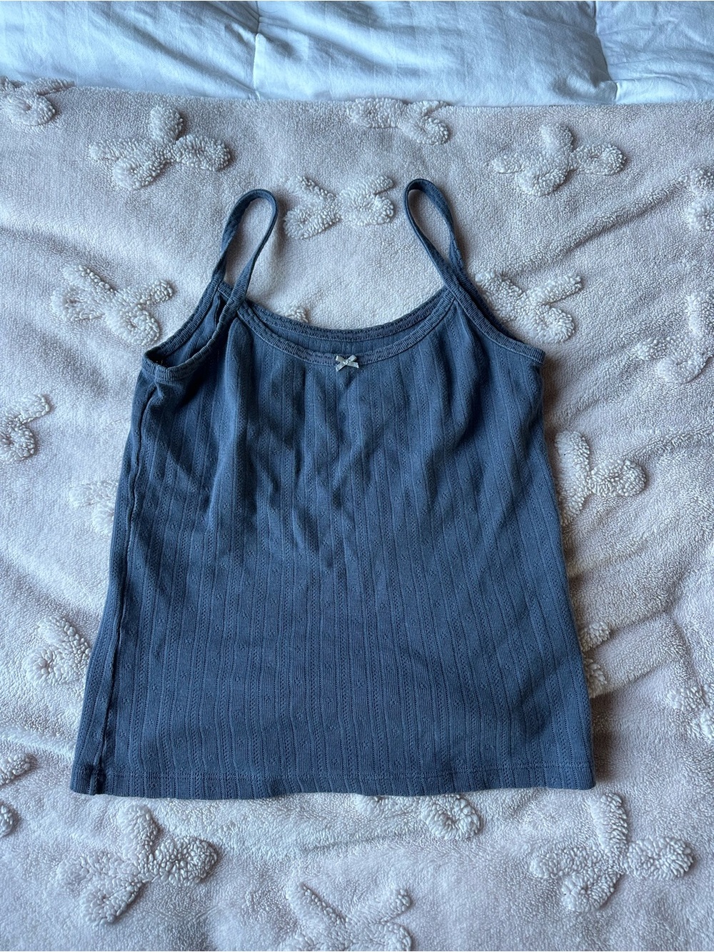 Brandy Melville Slate Blue Ribbed Tank Top